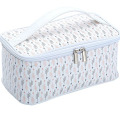 Lightweight White Pattern Tote Zippered Cosmetic Bag